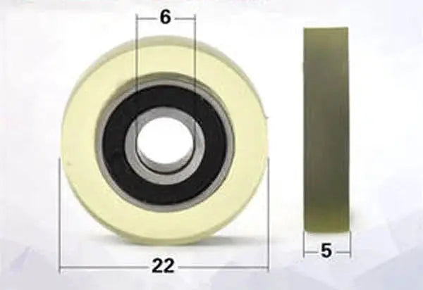 PU6x22X5-2RS Polyurethane Rubber Sealed Miniature Bearing - tire 6x22x5mm