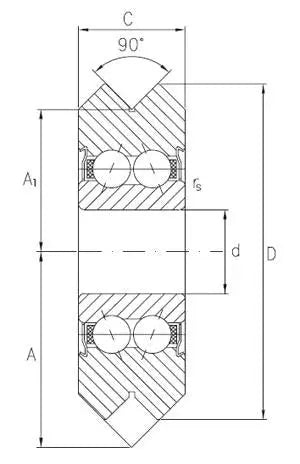 RM3-2RS (W3-2RS) 12mm Bore V-Groove Track Roller Bearing