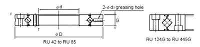 RU42UU gekruiste rollager draaibare ring draaiplateau lager 20x70x12mm