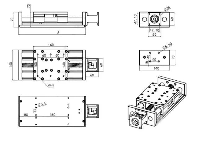 12" Linear Motion CNC Router Module - Heavy Duty Ballscrew - 20mm Lead