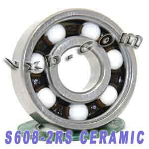 S608-2RS สเก็ตแบริ่งเซรามิกปิดผนึกขนาดเล็ก 8x22x7mm