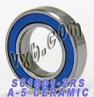 S61801-2RS Hybride keramische lager ABEC -5 - roestvrij staal - 12x21x5mm