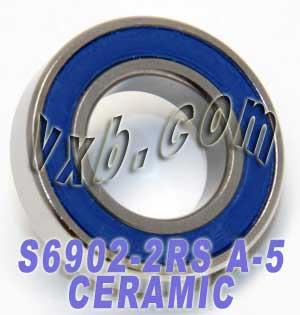 S6902-2RS แบริ่งเซรามิก ZRO2 ปิดผนึก ABEC-5 15x28x7 มม.