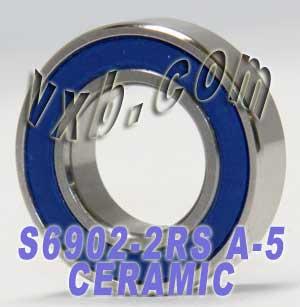 S6902-2RS แบริ่งเซรามิก ZRO2 ปิดผนึก ABEC-5 15x28x7 มม.