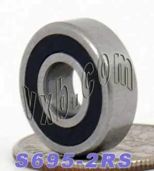 S695-2RS Bearing 5x13x4mm Stainless Steel - Sealed - Miniature