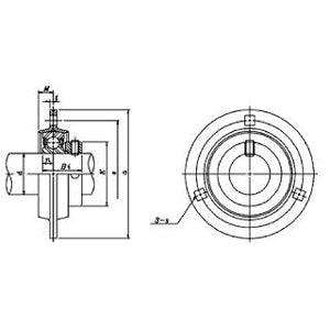 SAPF206-20 1-1/4" inch ID Pressed Steel Housing 3-Bolt Bearing Unit - Eccentric Collar Lock