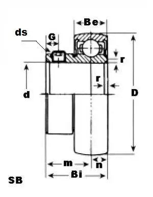 SB205-14 Bearing 7/8" Bore Insert Mounted Bearing
