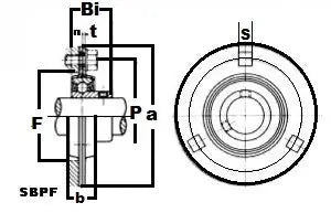 SBPF206-18 Pressed Steel Housing Bearing 3-Bolt Flanged Mounted