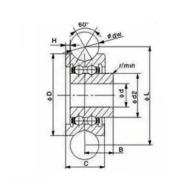 SG20U U-Groove Sealed Track Ball Bearing 6x24x11mm