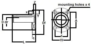 Palier linéaire miniature à glissière SMST16UU NB 16mm Bush Bushings