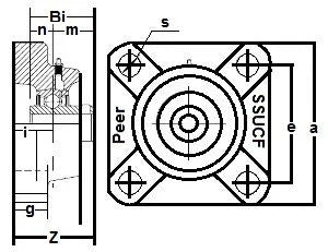 SSUCF-206-30mm 不锈钢法兰单元 4螺栓 30mm 孔径安装轴承
