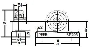 Unité de palier à bloc oreiller en acier inoxydable SSUCP-212-39, palier monté avec alésage de 2 7/16