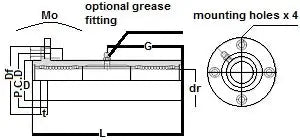 TRF25UUE NB 25mm Slide Bush Bushings Motion Linear Bearing
