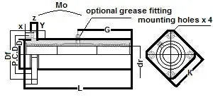 TRK60GUUE NB 60mm Slide Bush Bushings Motion Linear Bearing