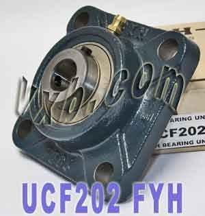 ตลับลูกปืนแบบติดตั้ง FYH สี่เหลี่ยมหน้าแปลน UCF-202 ขนาดเส้นผ่านศูนย์กลางภายใน 15mm