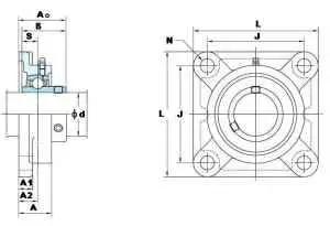 UCF205 FYH Square Flanged Bearing 25mm inner Diameter Mounted Bearing