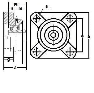 UCF207-21 Black Oxide Plated Insert Flange Unit 4-Bolt 1 5/16" Bore Mounted Bearing