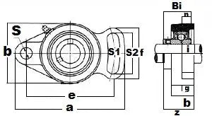 UCFA203 Black Oxide Plated Insert Adjustable Flange Cartridge Bearing Unit 17mm Mounted Bearing