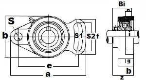 UCFA204 Black Oxide Plated Insert Bearing + Flange Cartridge Bearing Unit 20mm Mounted Bearing