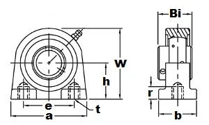 محمل UCPA204 20mm قاعدة وسادة بمسمار ضبط وقاعدة ملولبة