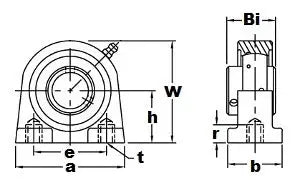UCPA205-16 Bearing 1" Set Screw Tapped Base Pillow Block Bearing