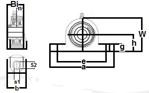 Palier à bloc oreiller en thermoplastique UCPPL203 17mm monté