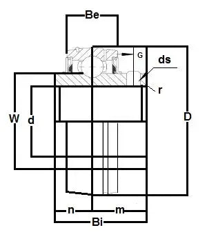 UCX14-43 Bearing Insert 2 7/8" Mounted