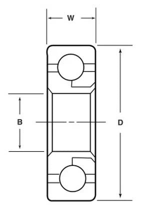 VR1640 Pełny uzupełnienie kulki 1/2 "x 1-1/4" x 3/8 "