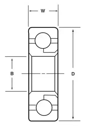 VR1640 Full Complement Ball Bearing 1/2" x 1-1/4" x 3/8" Heavy Duty