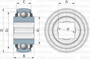 W209PPB8 Triple Lip Seals Square Bore 1 14 inch Bore Bearing