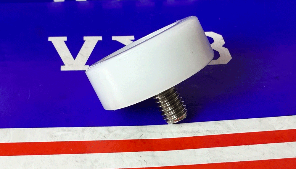 POM10x40x10-2RS White Plastic Sealed Bearing - 10x40x10mm - M6 Stud
