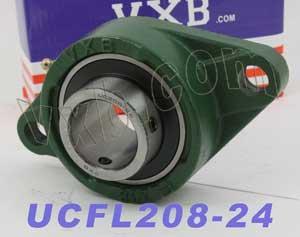 1-1/2" Bearing UCFL-208-24 + 2-Bolt Flanged Housing Mounted Bearing