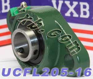 1" Bore Mounted Bearing UCFL-205-16 + 2-Bolt Flanged Cast Housing