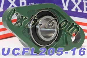 1" Bore Mounted Bearing UCFL-205-16 + 2-Bolt Flanged Cast Housing