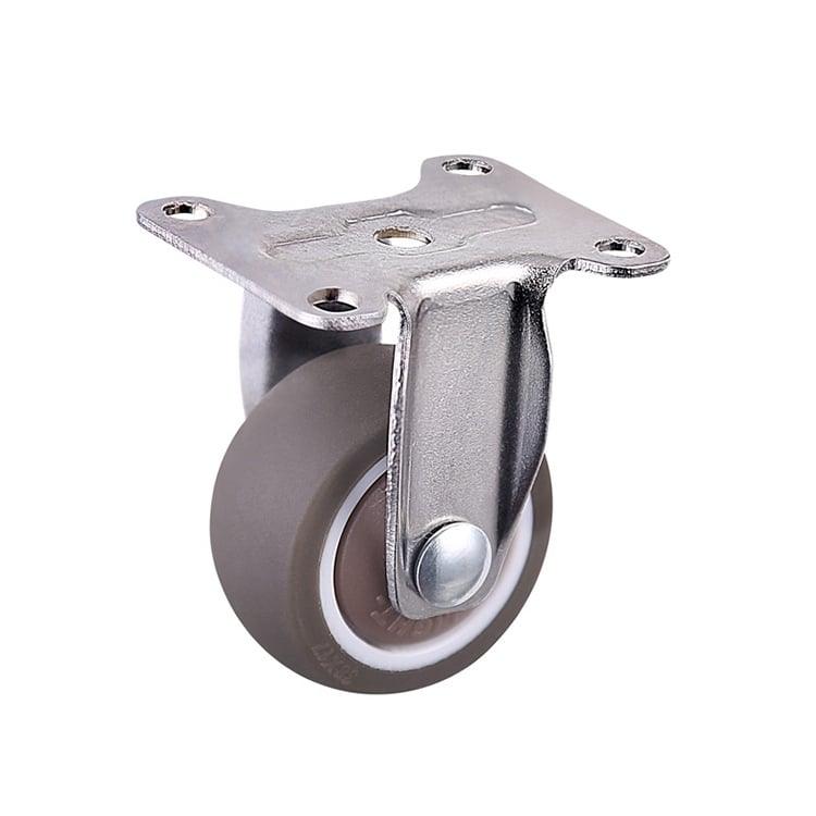 1"inch Caster Wheel 62 Lbs Load TPE Elastic Rubber Fixed - Top Plate Mount