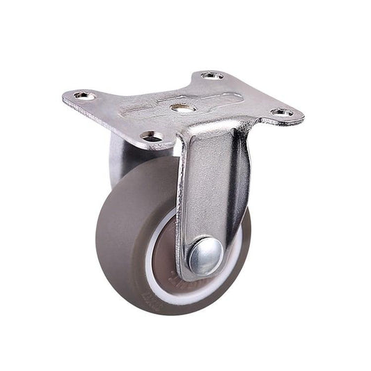 1"inch Caster Wheel 62 Lbs Load TPE Elastic Rubber Fixed - Top Plate Mount