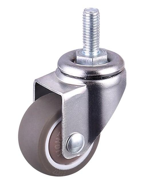 1"inch Threaded Stem Mini Caster Wheel 62 Lbs Load TPE Elastic Rubber Wheel