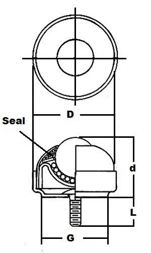1-Stud Tip Top Transferi NSBT-1-CS 1/4 "dişli gövde yatağı