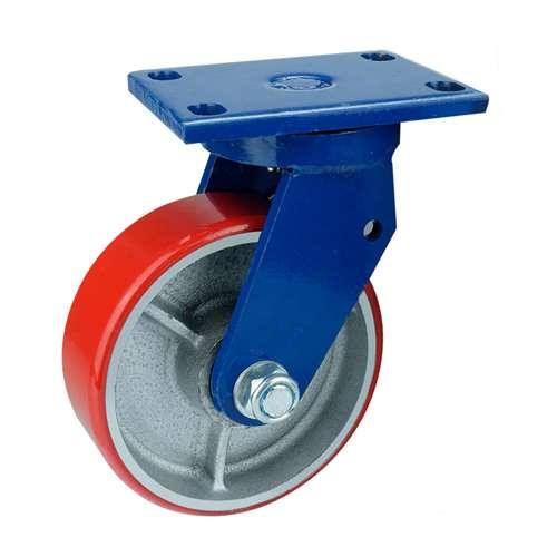 10"inch Caster Wheel 3307 Lbs - Cast iron PU - Top Plate Mount