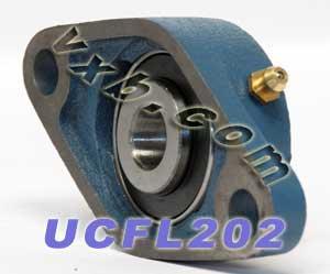 ตลับลูกปืน 15mm UCFL-202 + ตลับลูกปืนติดตั้งบนตัวเรือนหล่อแบบหน้าแปลน 2-สลักเกลียว