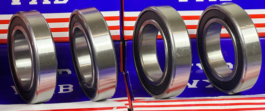 4-Pack 6008-2RS Bearings 40x68x15mm Ball Bearings - Rubber Sealed