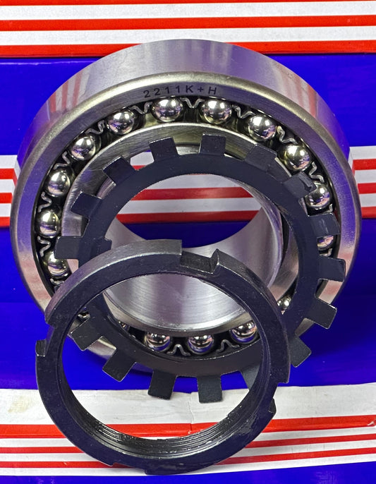 2211K+H Self Aligning Ball Bearing with Adapter Sleeve 50x100x25mm