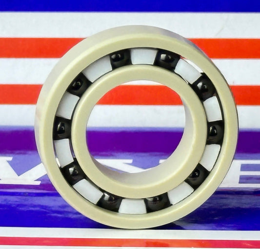 6902 PEEK Ball Bearing - Si₃N₄ Ceramic Balls - PTFE Cage - 15x28x7mm