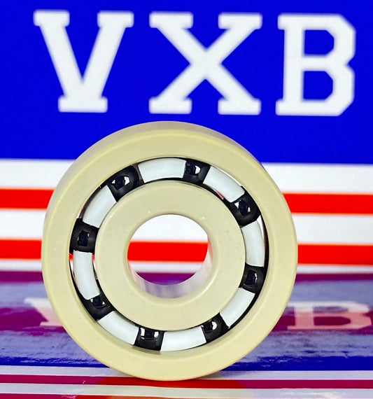6200 PEEK Ball Bearing - Si₃N₄ Ceramic Balls - PTFE Cage - 10x30x9mm
