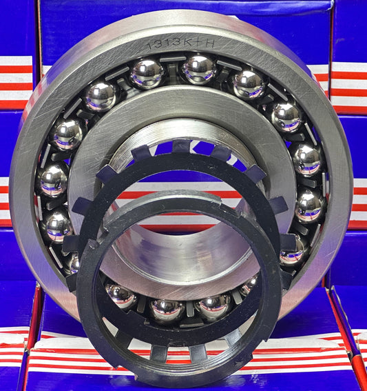 1313K+H Self Aligning Ball Bearing with Adapter Sleeve 60x140x33mm