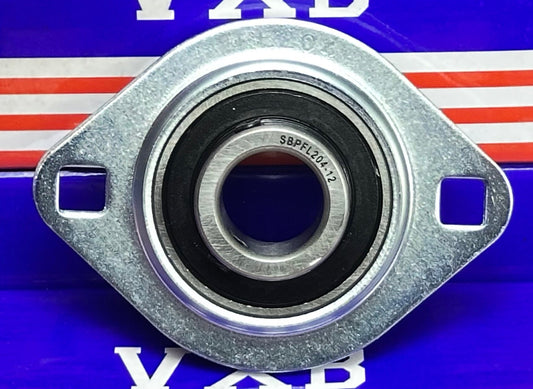 SBPFL204-12 3/4" 压制钢轴承 2螺栓法兰安装轴承