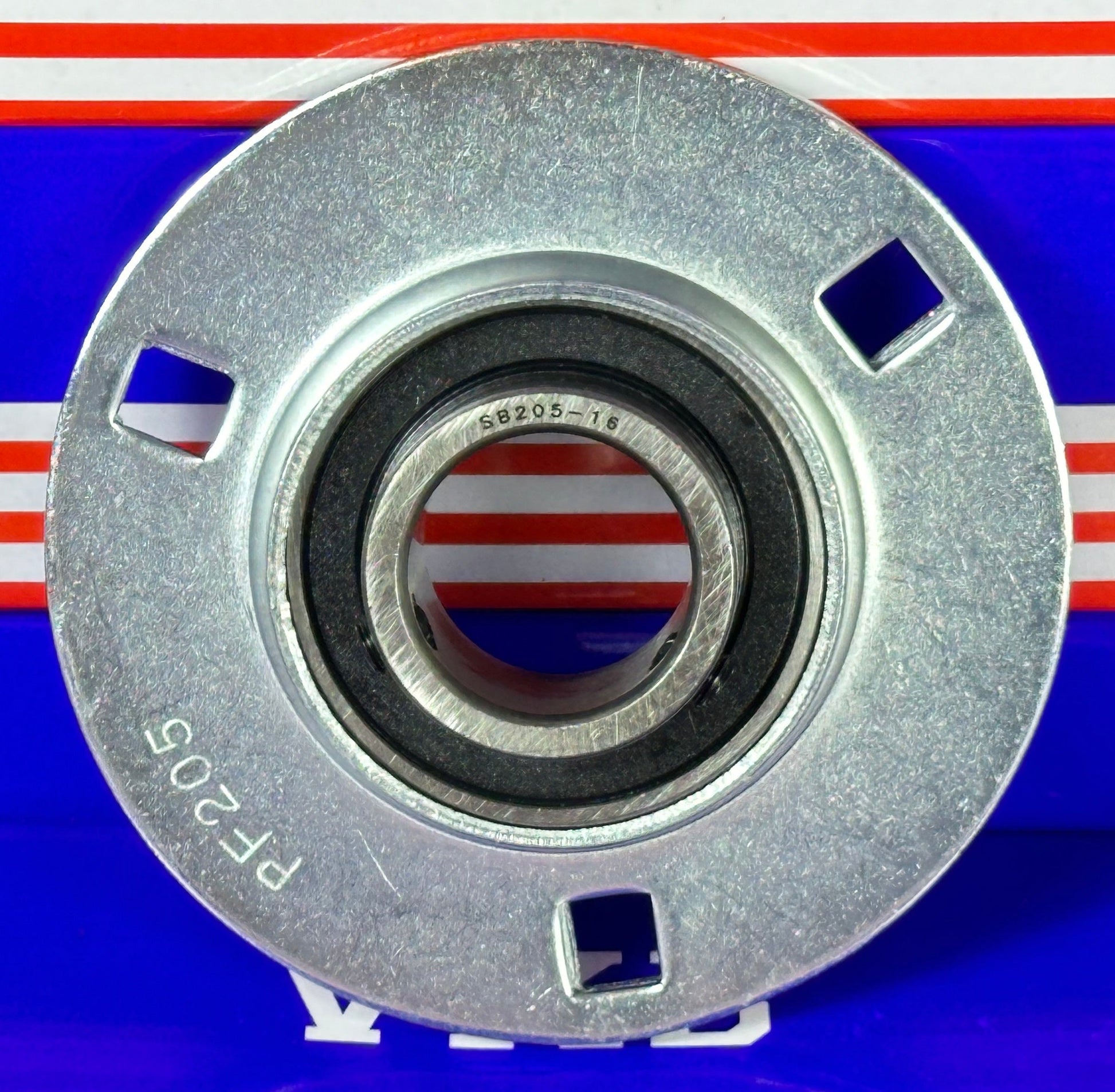 1" Bore Flanged Bearing SBPF205-16 - 3-Bolt Pressed Steel Housing