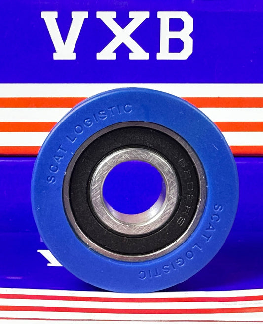 15x48x15mm PU Covered Bearing - Roller Wheel - Sealed - Tire