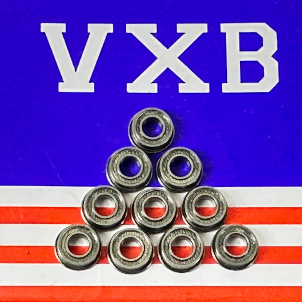 10 paketli flanşlı PTFE kapalı minyatür bilyalı rulmanlar 4x8x3mm