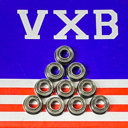 10 paketli flanşlı PTFE kapalı minyatür bilyalı rulmanlar 4x8x3mm